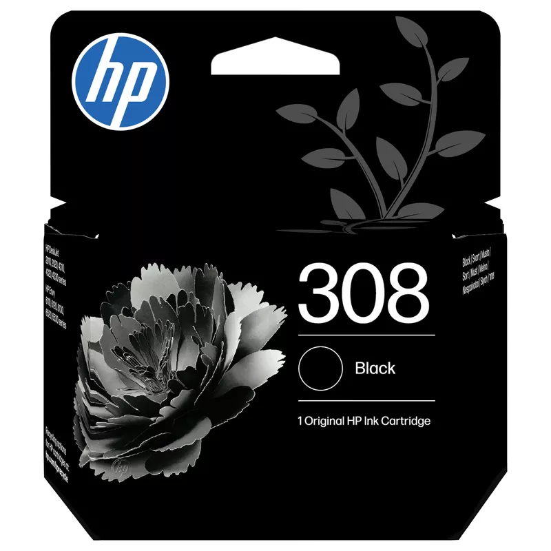 HP 308 Black Original Ink Cartridge Schwarz 160Seiten
