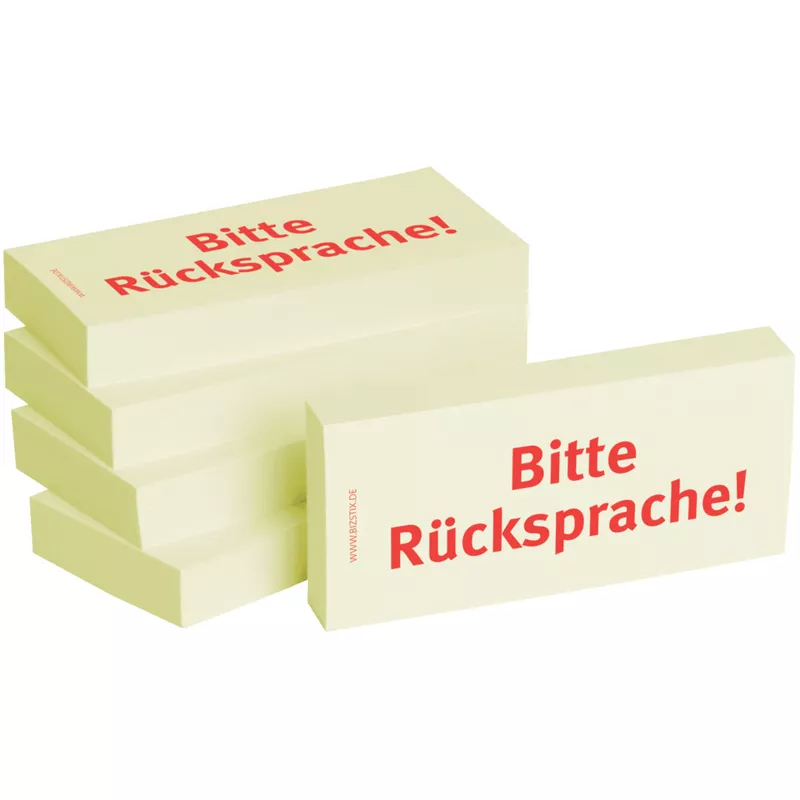 Haftnotiz Bitte Rücksprache, 5 Stück, gelb BIZSTIX 1301010159