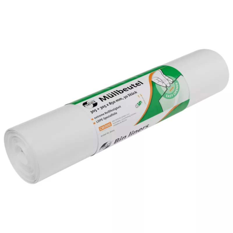 First Müllbeutel LDPE 305+305x850mm 70l ws 50St