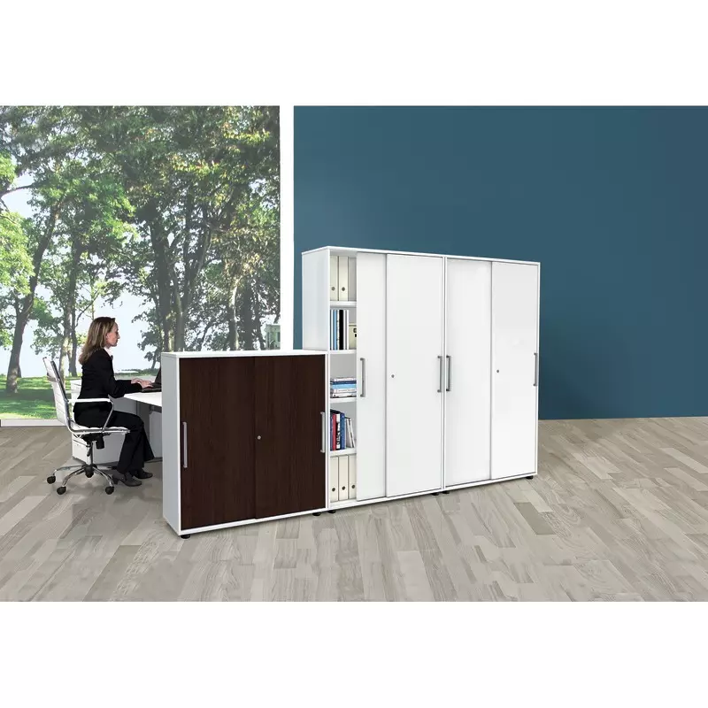 Schiebetürenschrank FORM, 5 Ordnerhöhen, B x H x T: 1.000 x 1.830 x 400 mm