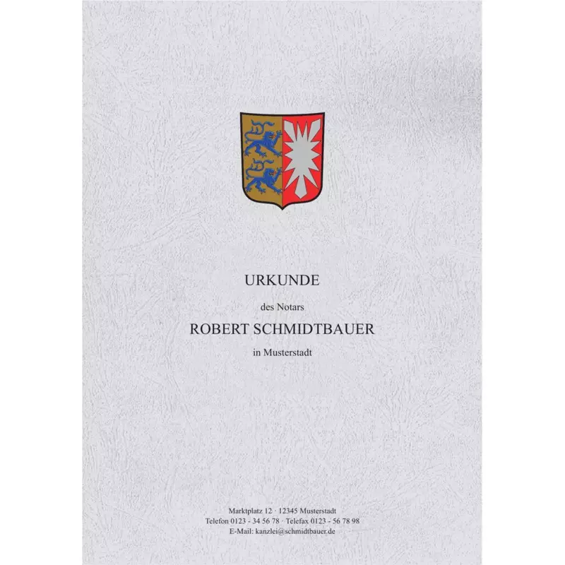 Urkundenumschläge, Landeswappen mit Folienprägung, S-Holst, Design 05