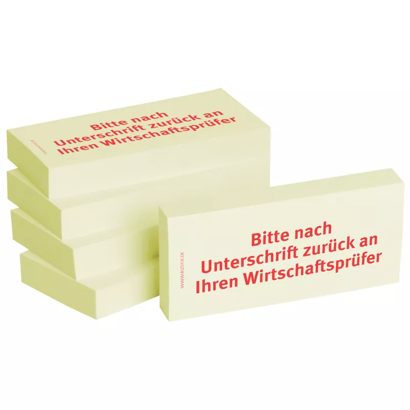 Haftnotiz Unterschrift Wirtschaft, 75x35mm, 5x100 Blatt BIZSTIX 1301010128