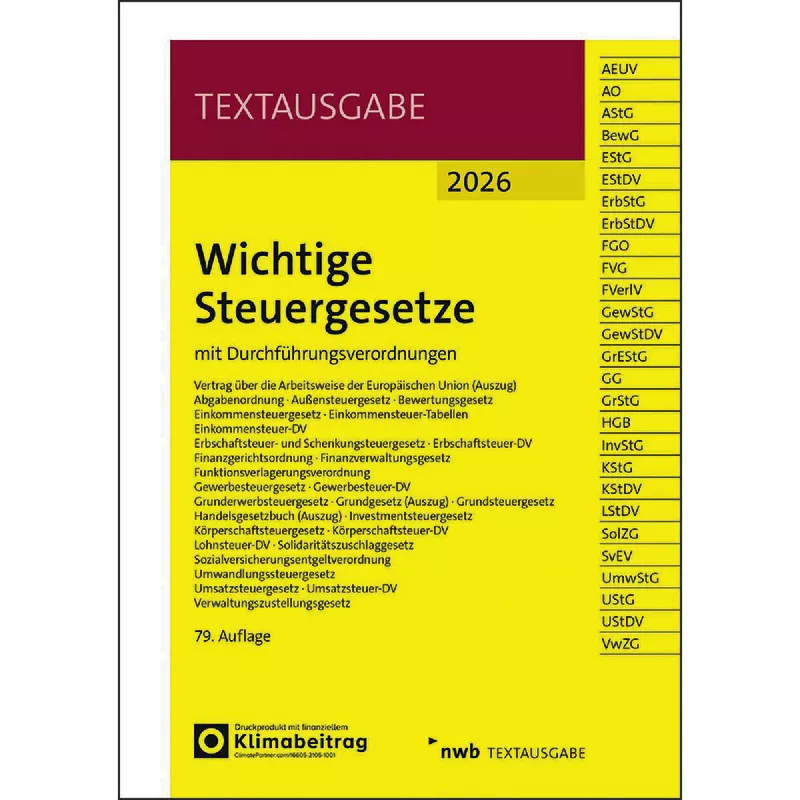 Wichtige Steuergesetze