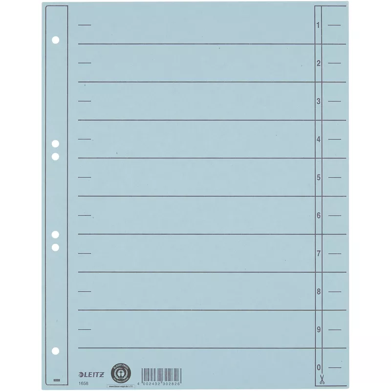 Leitz Trennblatt A4 230g Karton hellblau 100 St.