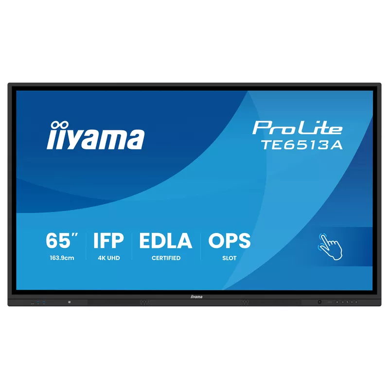 163,9cm/64,5 (3840x2160) iiyama ProLite TE6513A-B3AG 16:9 4K IPS 8ms HDMI DisplayPort USB-C USB LAN RS232 VESA Speaker Touch WiFi Black