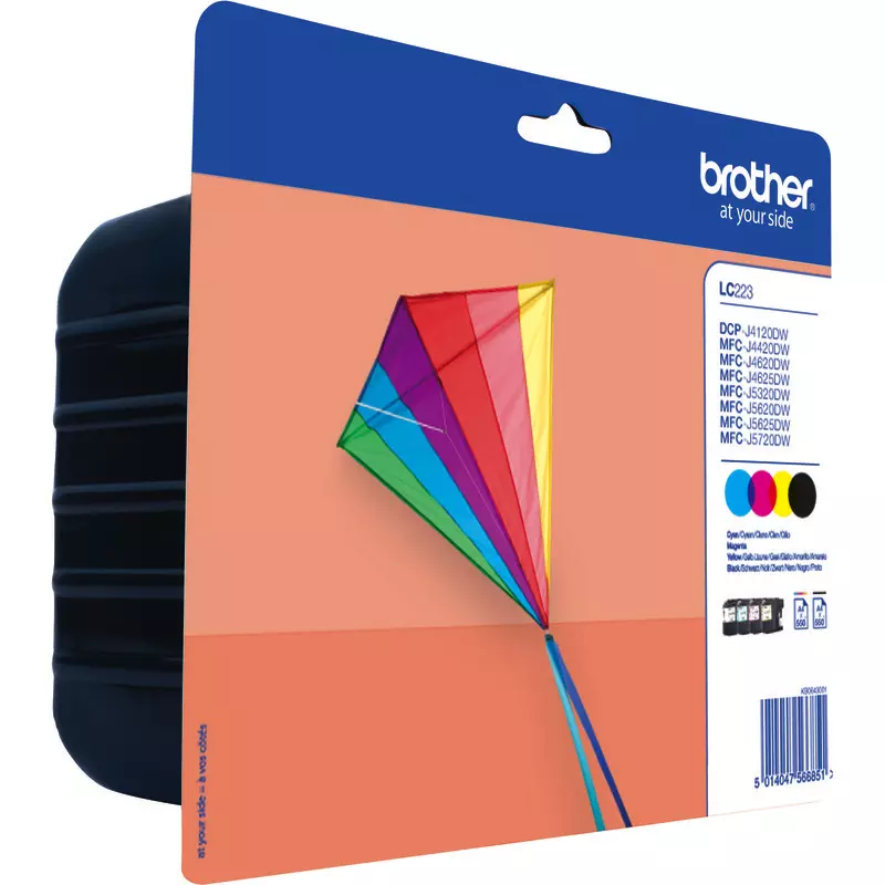 Brother Tintenpatrone  LC223VALBPDR,   Multipack schwarz / cyan / magenta / gelb