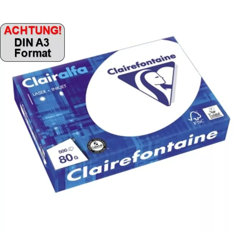 Clairefontaine Multif.- Papier A3 80g ws 500Bl.