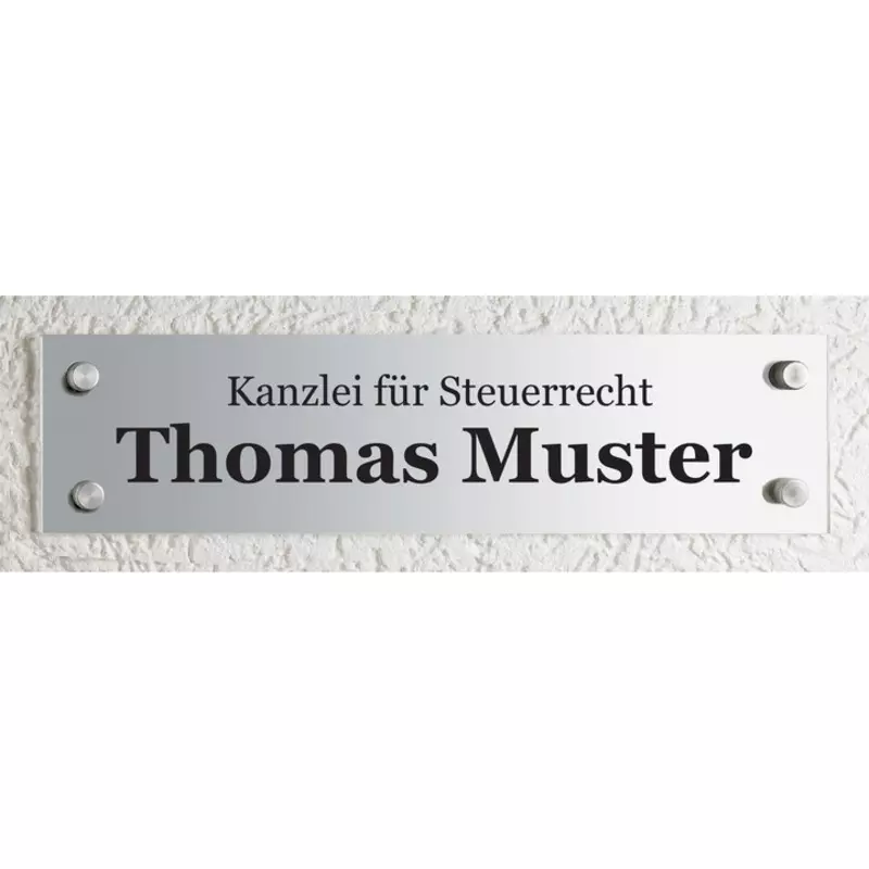 Schild CLASSIC, Aluminium, 400 x 100 mm, individuell bedruckt. Design 04
