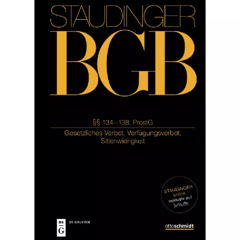 BGB - Bürgerliches Gesetzbuch -  Buch 1 Allgemeiner Teil §§ 134-138 ProstG
