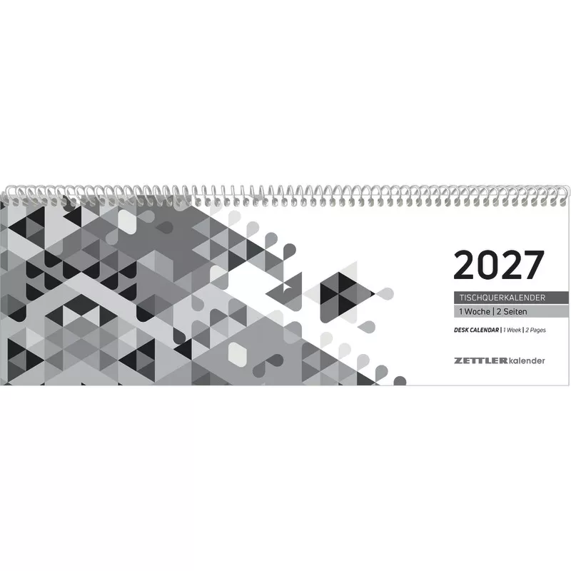 ZETTLER Wochen-Querkalender 2027, Deckkarton blau