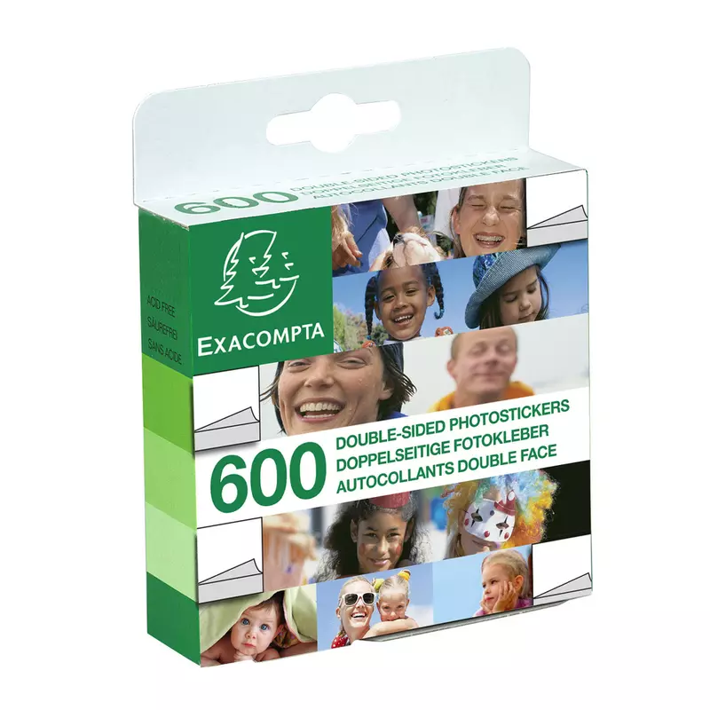 Packung mit 600 beidseitig klebenden Fotoecken - Weiß