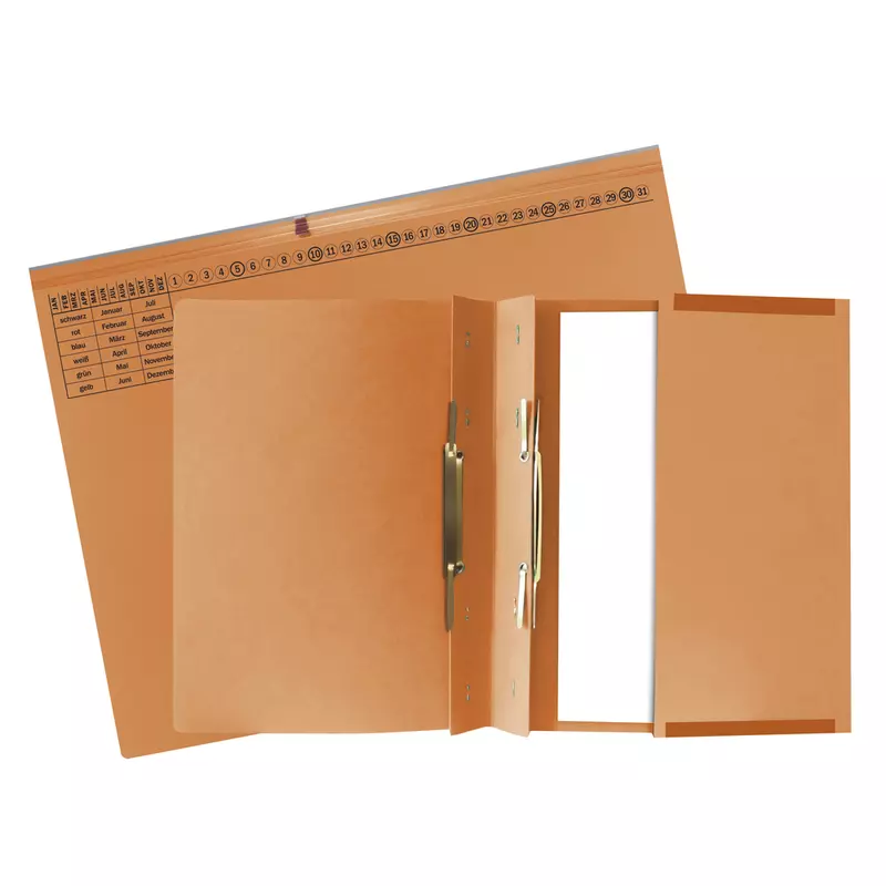 Exacompta, Exaflex Premium, Kanzlei Hängehefter, 2 Abheftvorrichtungen, Linksheftung, 265x318mm, Packung mit 25 Stück - Orange