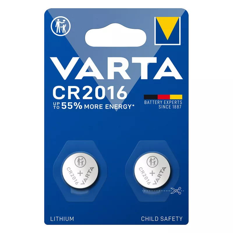 Batterie Knopfzelle CR2016 *Varta* 2-Pack