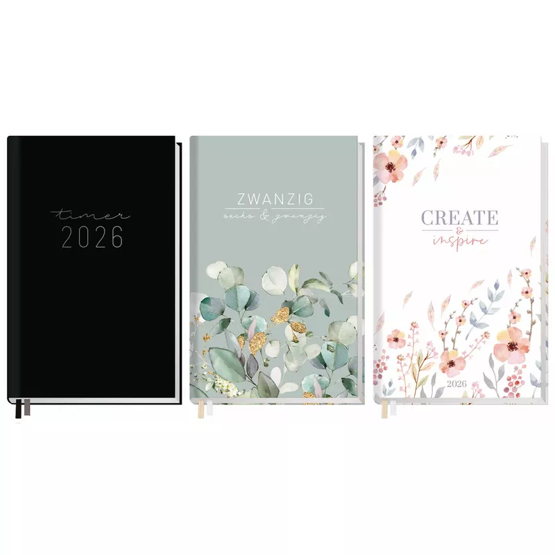 Buchkalender Chäff-Timer mini 2026, A6+, 1W/2S, anthrazit HÄFFT 9876-4