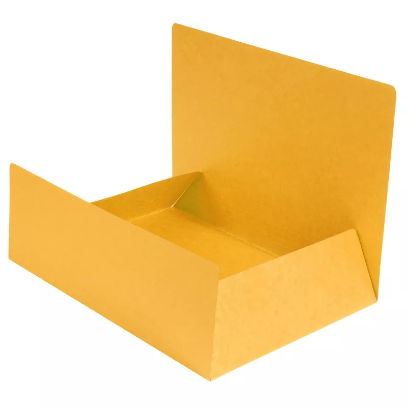 Aktenmappen mit 3 Klappen ohne Gummizug, Colorspan-Karton 390g, 24x32cm für DIN A4 - Gelb
