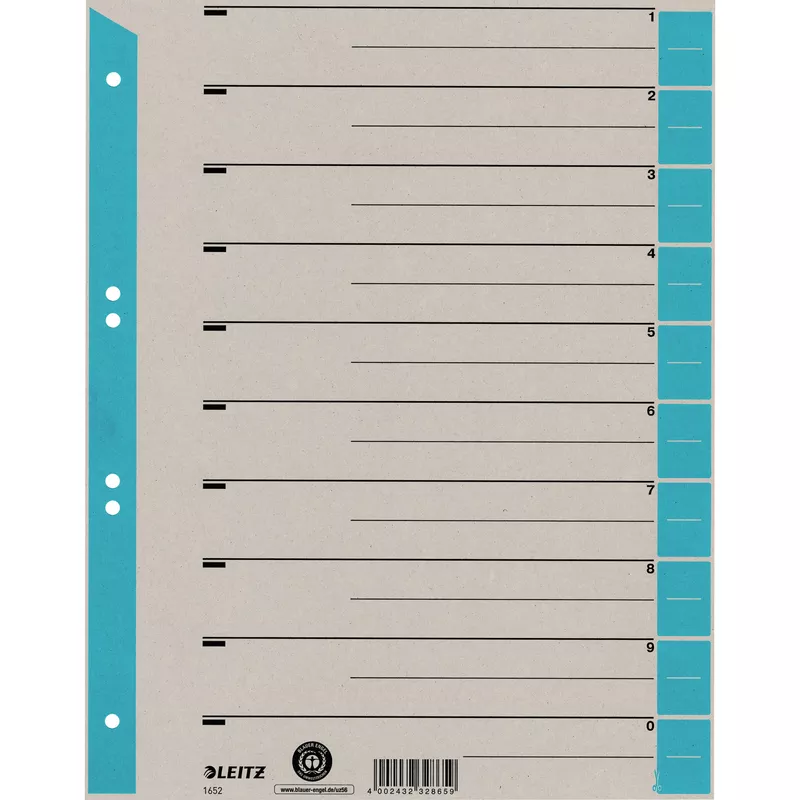 Leitz Trennblatt DIN A4 Karton Tab h.bl 25 St.