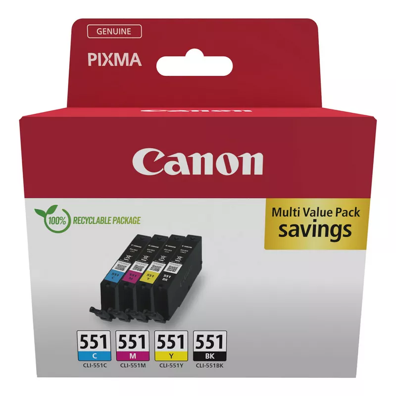 Canon Tinte CLI-551 6509B015 4er Multipack (BKMCY)