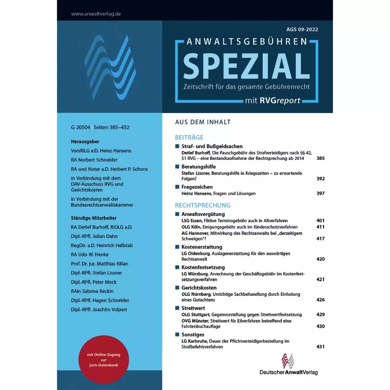 AGS - Anwaltsgebühren Spezial inkl. RVGReport - Abonnement