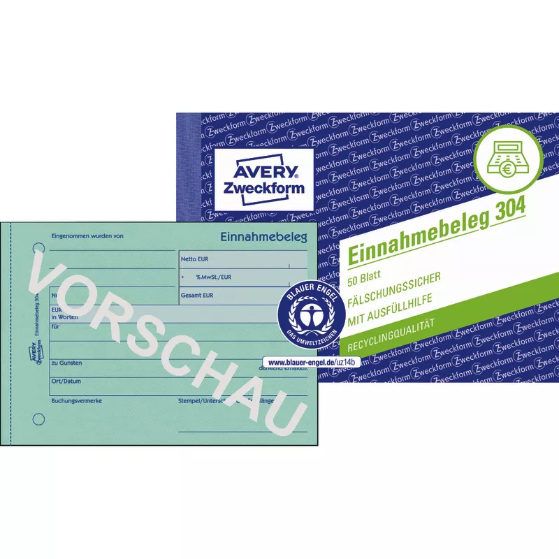 AVERY® Zweckform Einnahmebeleg 304 zzgl. MwSt.