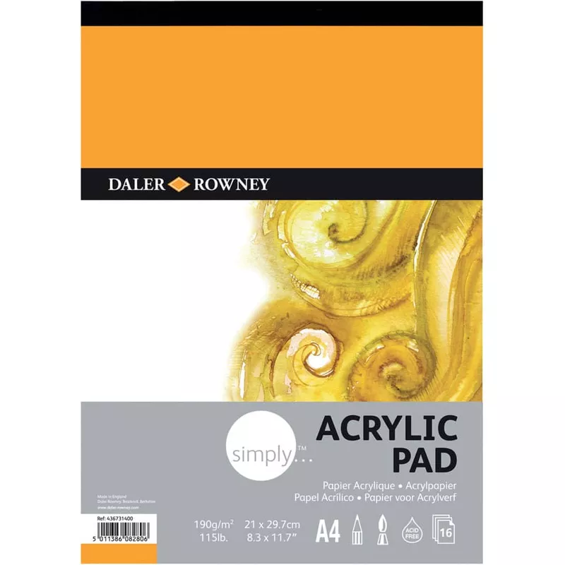 Acrylblock, A4, 190g/m², 16 Blatt DALER ROWNEY D436731400