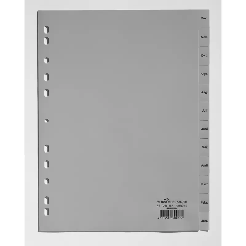 Durable Register A4 volldeckend Dez-Jan 12tlg gr