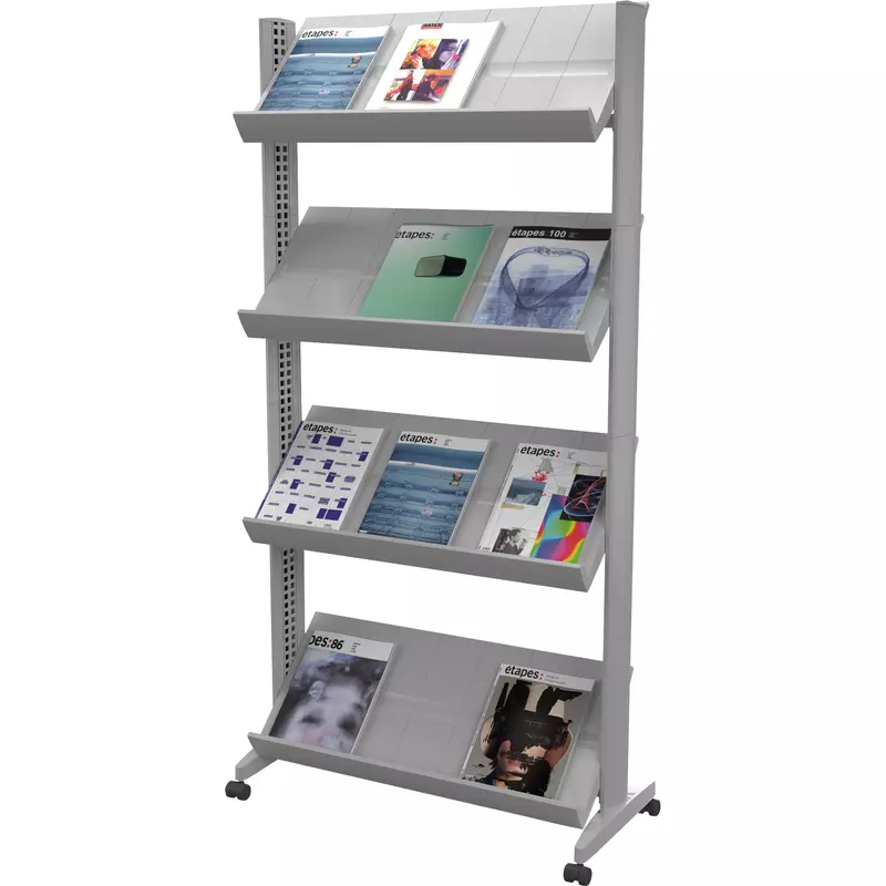 Paperflow Prospekthalter mobil 4Fächer alu