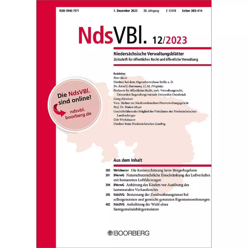 Niedersächsische Verwaltungsblätter (NdsVBl.) - Abonnement