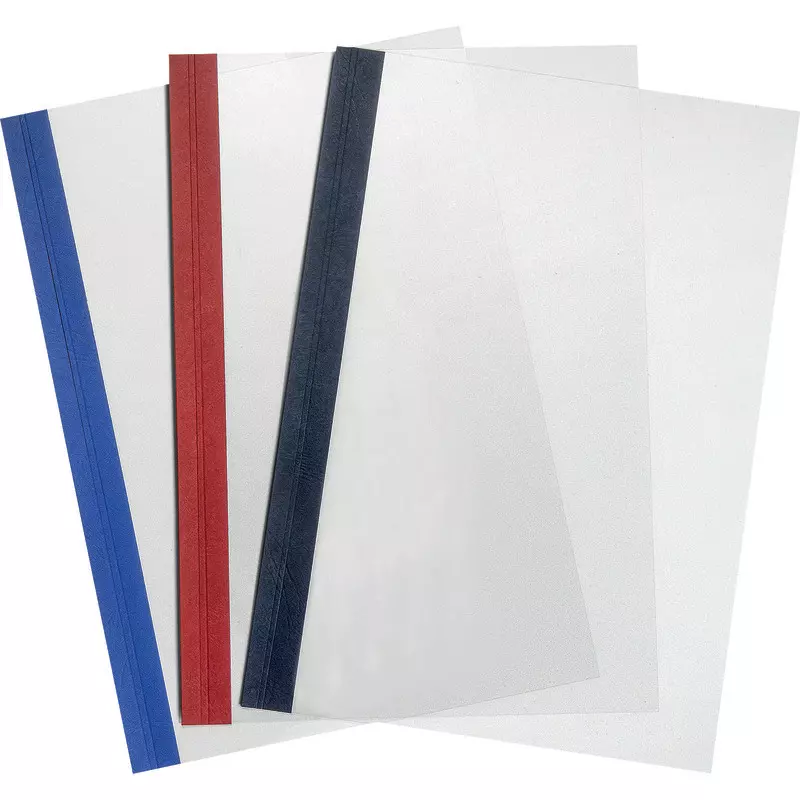 SoldanPlus Transparente Vorderdeckel mit farbiger Kartonleiste in Lederstruktur