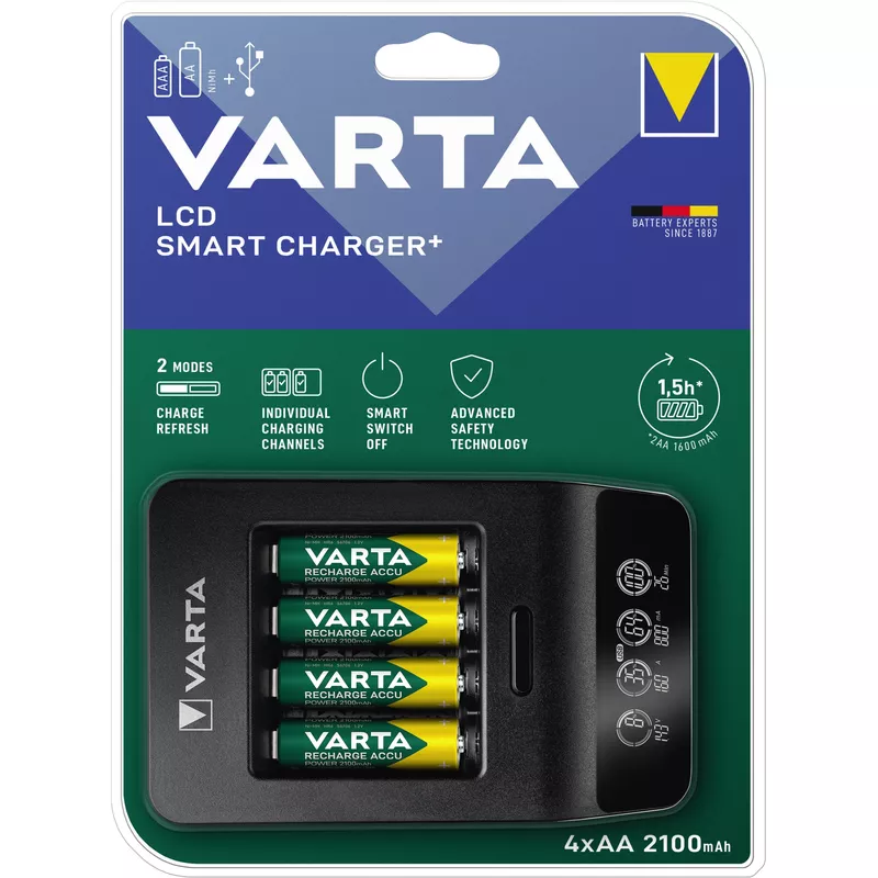Varta Ladegerät LCD Smart Charger+ 4xAA 2.100mAh