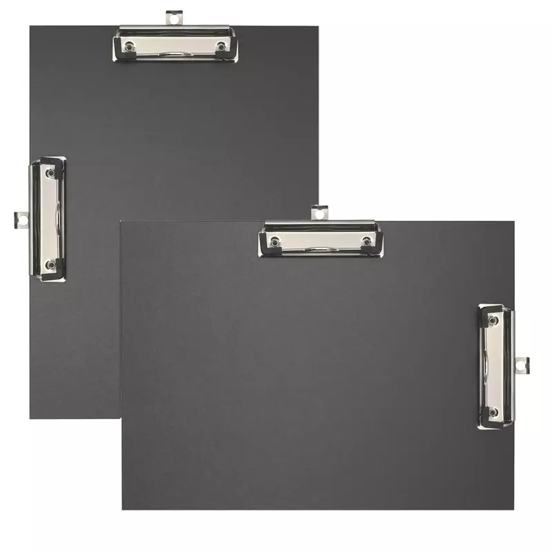 Klemmbrett mit Doppelclip beschichtet - Format 23x32cm für A4 - Schwarz