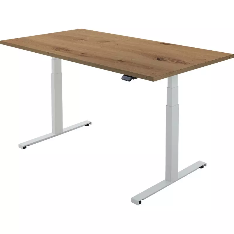 SoldanOffice Sitz-/Steh-Tisch, Gestell weiß, B x H x T: 1800 x 600-1250 x 800 mm