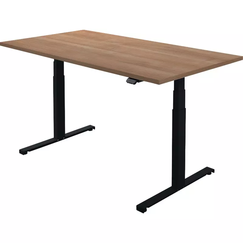 SoldanOffice Sitz-/Steh-Tisch, Gestell schwarz, B x H x T: 1600 x 600-1250 x 800 mm