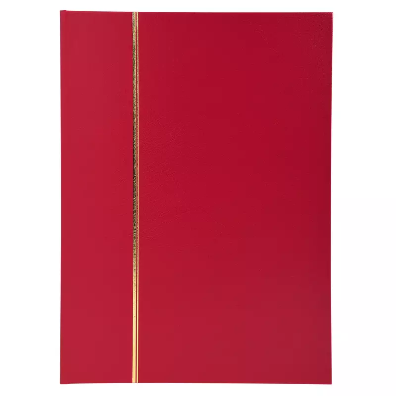 Briefmarken Einsteckalbum aus Halbleder, 64 Seiten, 22,5x30,5cm - Rot
