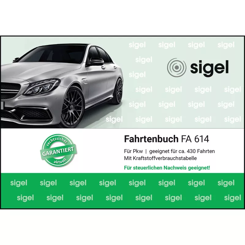Sigel Fahrtenbuch DIN A6 für PKW 40Blatt