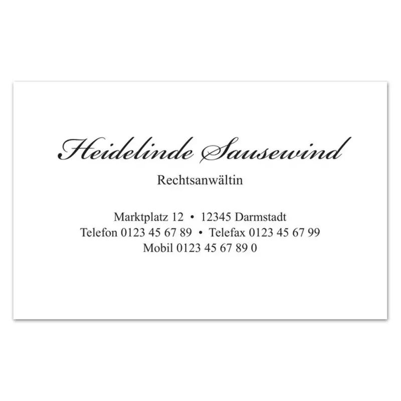 Visitenkarten, 1-farbig bedruckt, Design 06