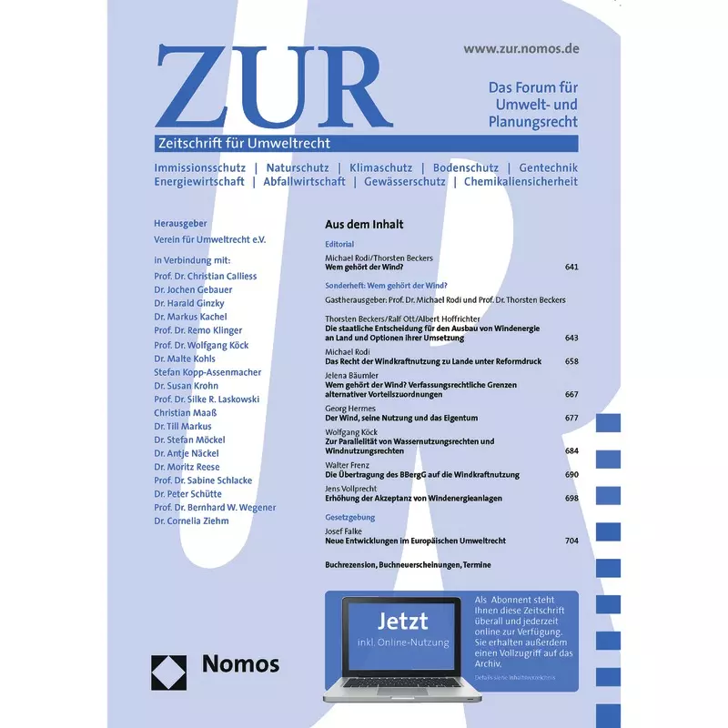 ZUR - Zeitschrift für Umweltrecht  - Abonnement
