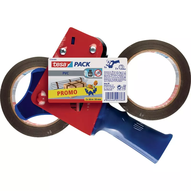 tesa Packbandabroller 57108, inkl. 2 Rollen Packband