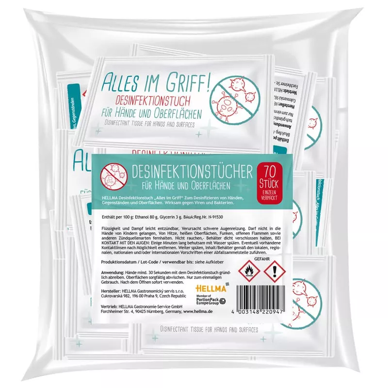 Desinfektionstuch, 70 Stück HELLMA 60122807
