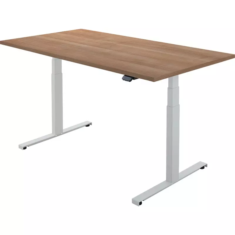SoldanOffice Sitz-/Steh-Tisch, Gestell weiß, B x H x T: 1600 x 600-1250 x 800 mm