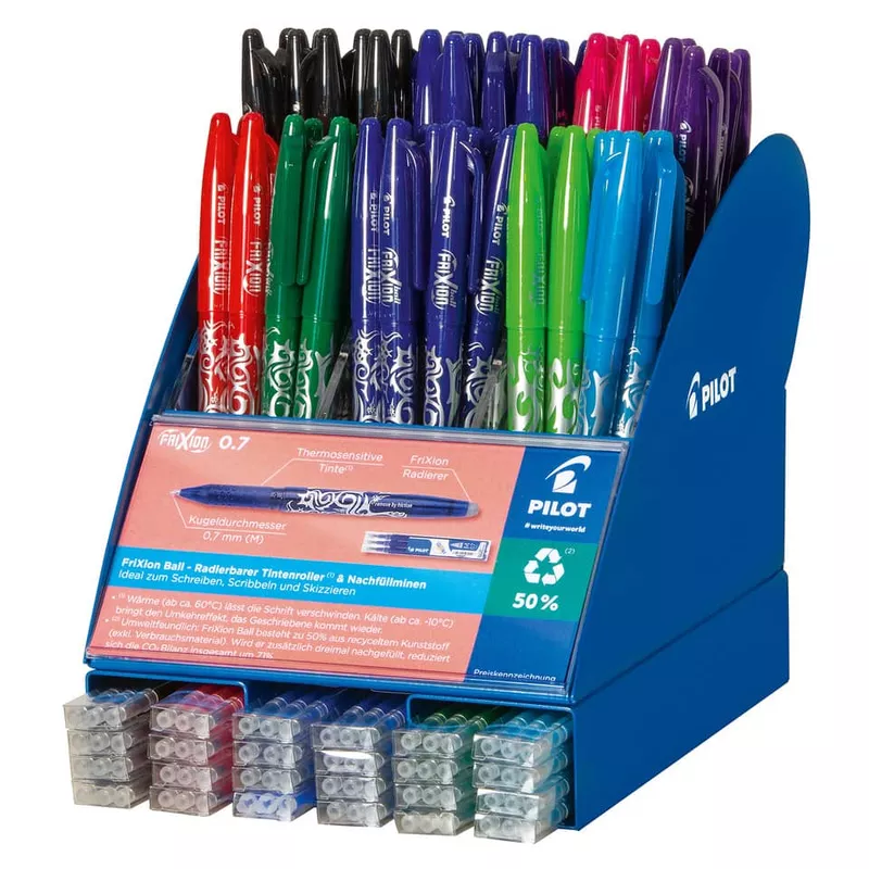 Tintenroller FriXion Ball 0.7+Minen, 0,4mm, 144 Stück, sortiert PILOT BL/BLS-FR7-D96M