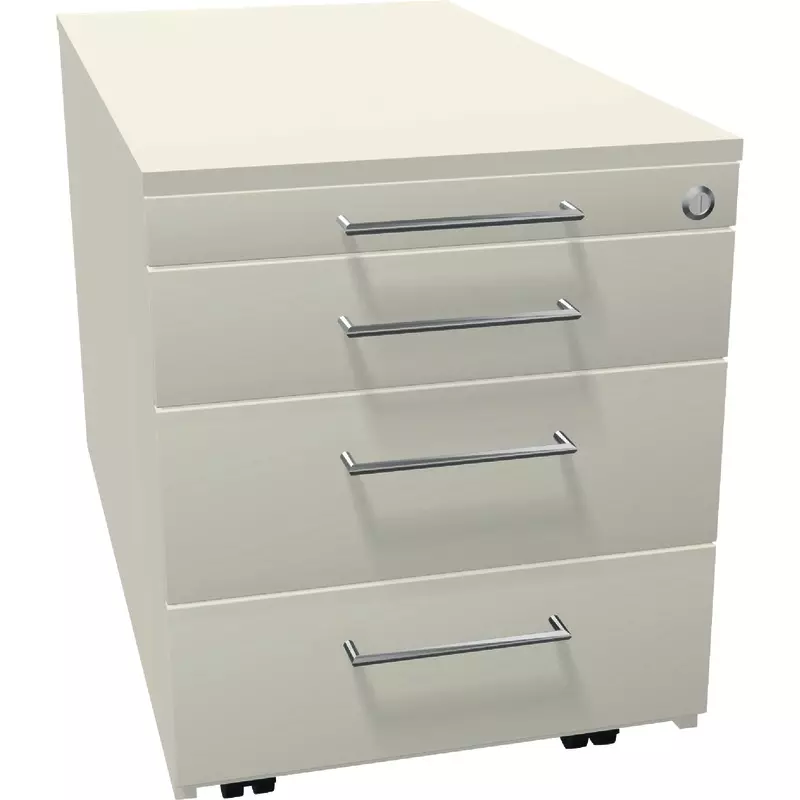 Rollcontainer ARTLINE transparent, 3 Schubladen, B x H x T: 430 x 550 x 800 mm