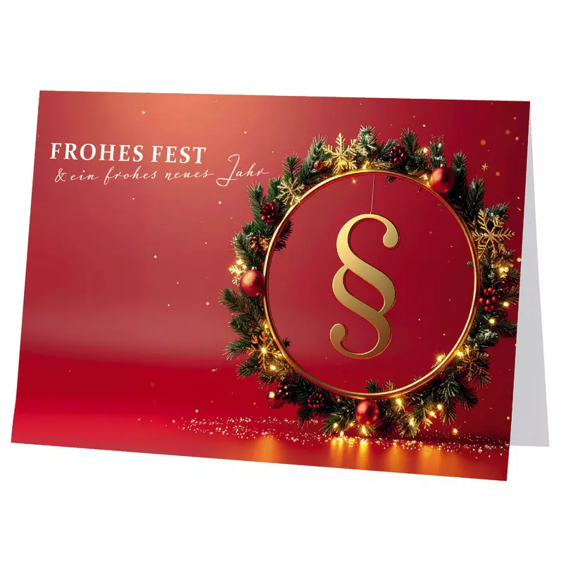SoldanPlus Weihnachtskarte Eleganz in Gold, individuell bedruckt, inkl. Kuvert