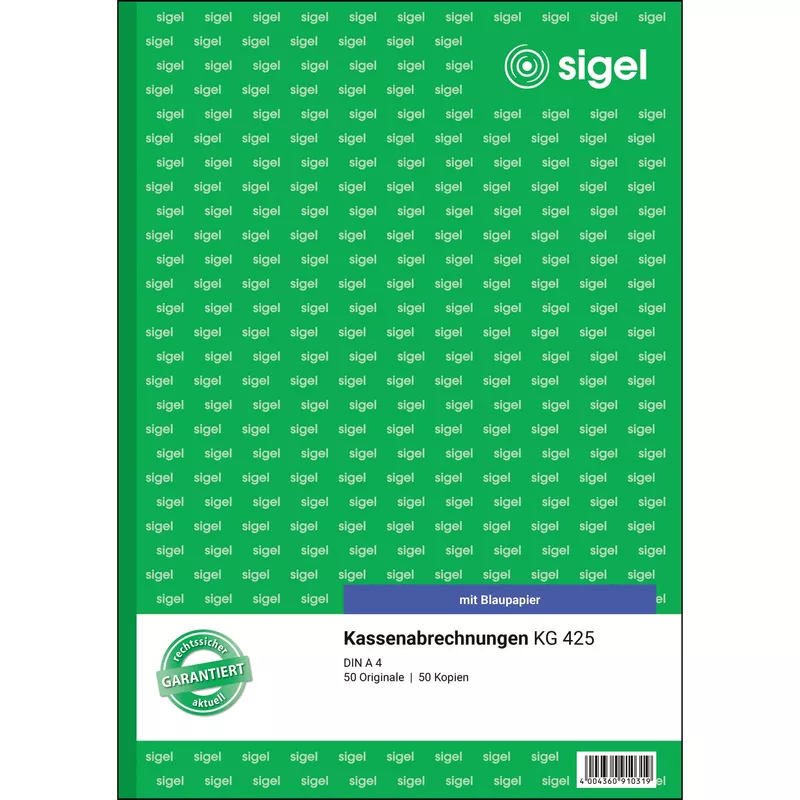 Sigel Kassenabrechnung DIN A4 2x50Blatt