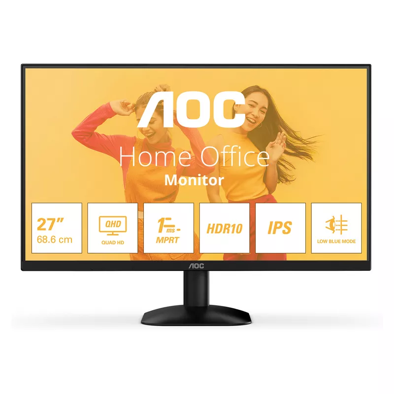 68,6cm/27 (2560x1440) AOC Q27B35E 16:9 QHD IPS 4ms 75Hz HDMI DisplayPort VESA HDR Black