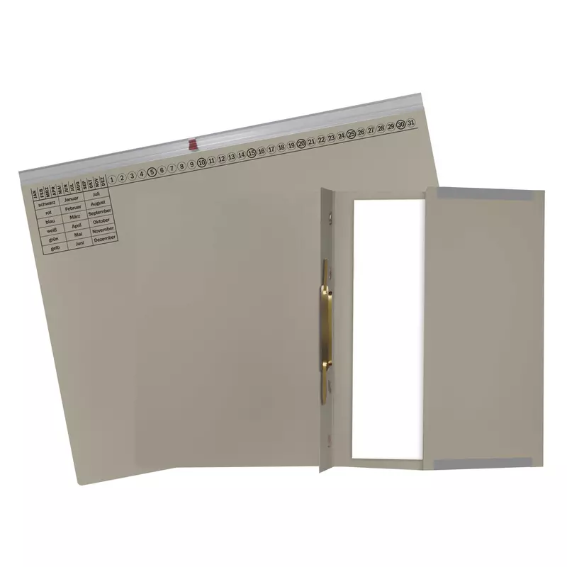 Exacompta, Exaflex Premium, Kanzlei Hängehefter, 1 Abheftvorrichtung, Linksheftung, 265x318mm, Packung mit 25 Stück - Grau