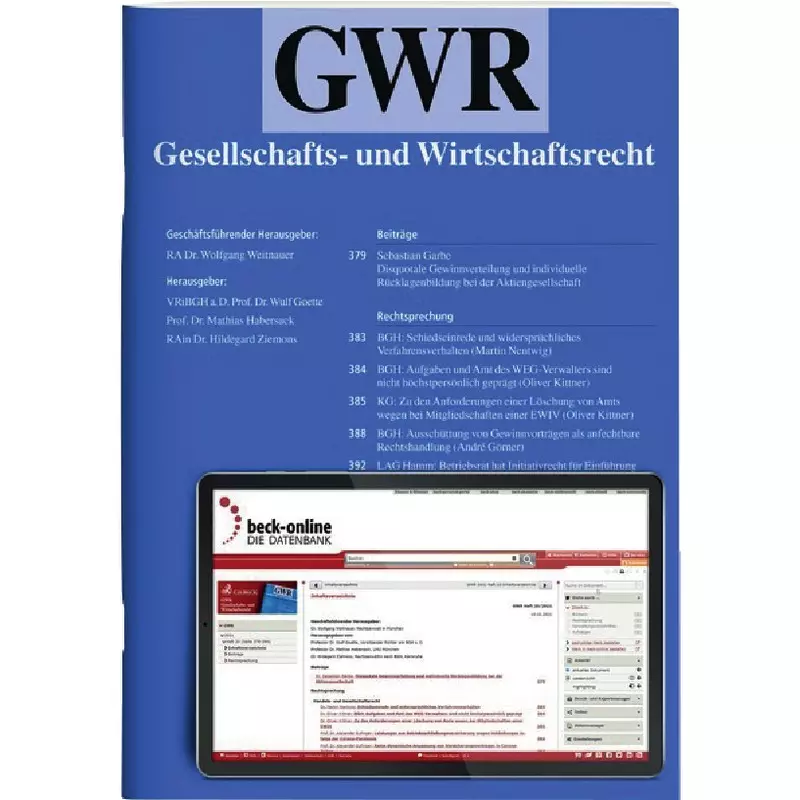 GWR  -  Gesellschafts-  und Wirtschaftsrecht - Probeabonnement