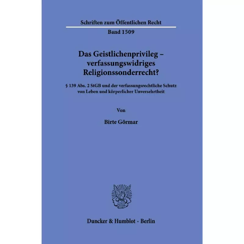 Das Geistlichenprivileg – verfassungswidriges Religionssonderrecht?