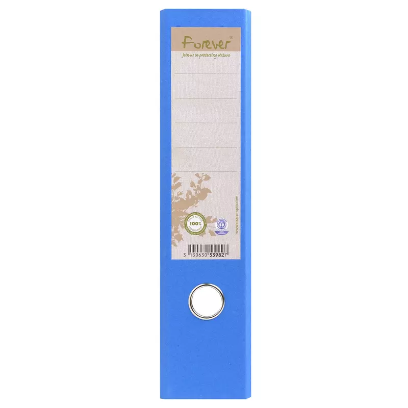 Ordner Prem-Touch, Recyclingkarton, Rückenbreite 80mm, 32x29cm für DIN A4 Maxi, Forever - Hellblau