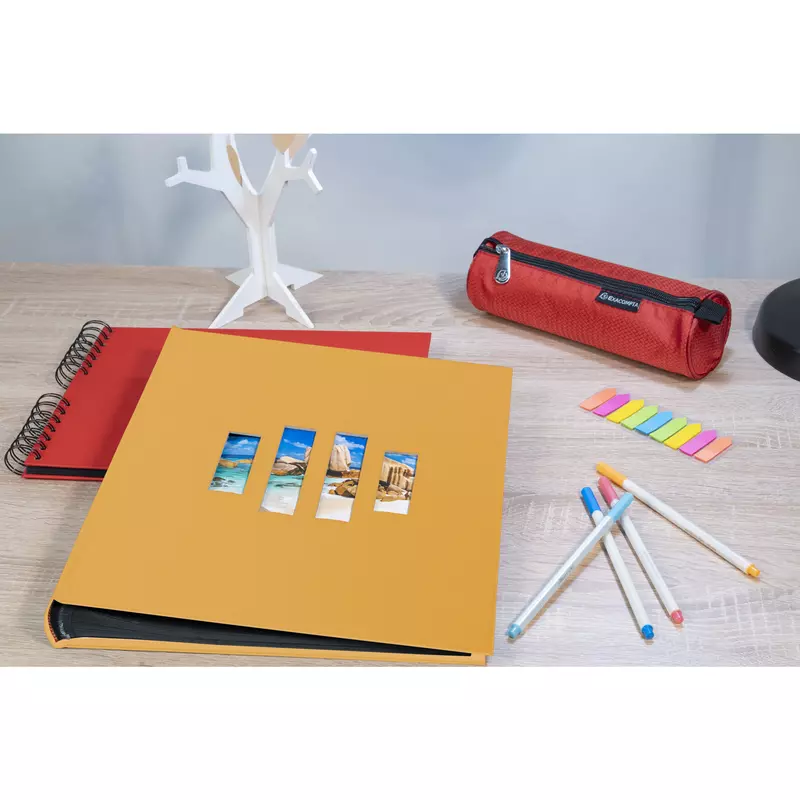 Fotoalbum MILANO 29x32 cm, 60 schwarze Seiten - Orange