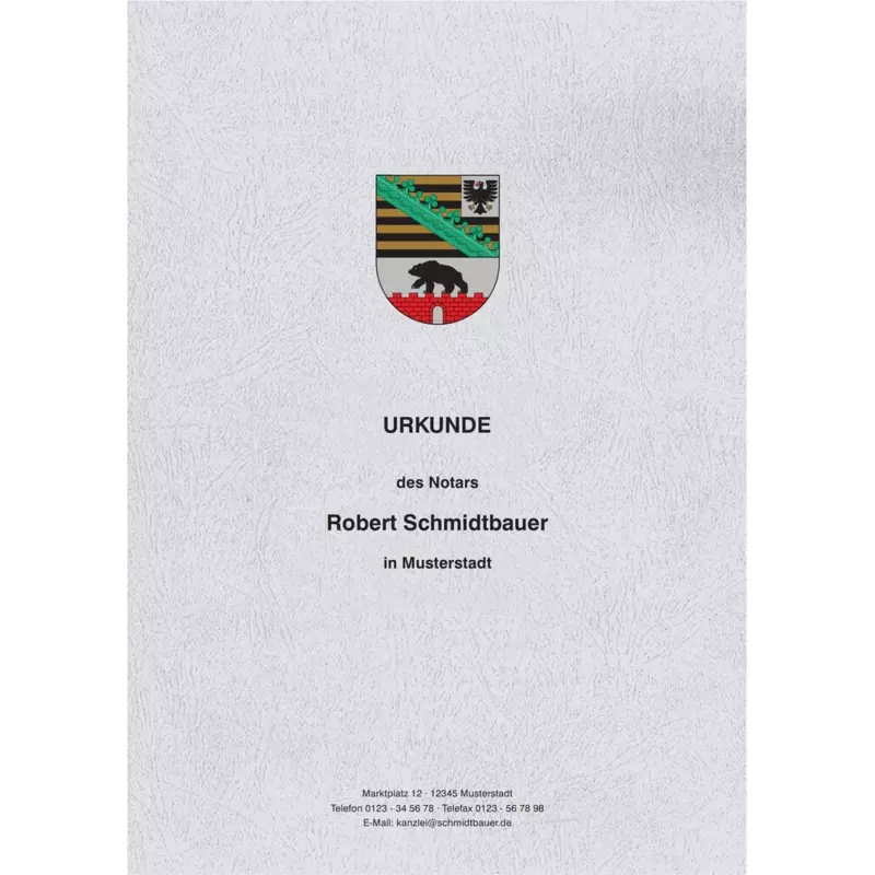 Urkundenumschläge mit farbigem Landeswappen, S-Anhalt, Design 03